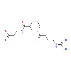 ChemSpider 2D Image | N-{[1-(4-Carbamimidamidobutanoyl)-3-piperidinyl]carbonyl}-beta-alanine | C14H25N5O4