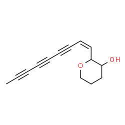 ChemSpider 2D Image | 2-[(1Z)-1-Nonene-3,5,7-triyn-1-yl]tetrahydro-2H-pyran-3-ol | C14H14O2
