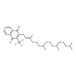 ChemSpider 2D Image | 2-[(2E)-3,7,11,15-Tetramethyl-2-hexadecen-1-yl]-3-(trifluoromethyl)-1,4-naphthoquinone | C31H43F3O2