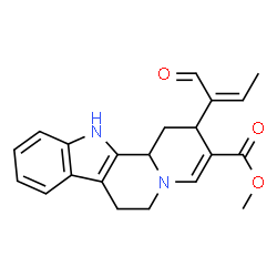 ChemSpider 2D Image | Methyl 2-[(2Z)-1-oxo-2-buten-2-yl]-1,2,6,7,12,12b-hexahydroindolo[2,3-a]quinolizine-3-carboxylate | C21H22N2O3