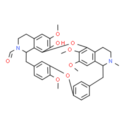 ChemSpider 2D Image | 15-Hydroxy-10,11,16,27-tetramethoxy-4-methyl-13,29-dioxa-4,21-diazaheptacyclo[28.2.2.1~14,18~.1~24,28~.0~3,8~.0~7,12~.0~22,36~]hexatriaconta-1(32),7,9,11,14(36),15,17,24(35),25,27,30,33-dodecaene-21-c
arbaldehyde | C38H40N2O8