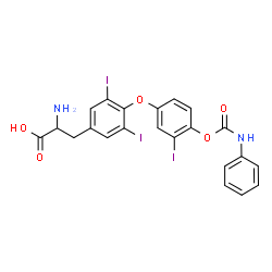 ChemSpider 2D Image | 3,5-Diiodo-O-{3-iodo-4-[(phenylcarbamoyl)oxy]phenyl}tyrosine | C22H17I3N2O5
