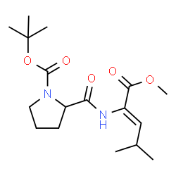 ChemSpider 2D Image | 2-Methyl-2-propanyl 2-{[(2Z)-1-methoxy-4-methyl-1-oxo-2-penten-2-yl]carbamoyl}-1-pyrrolidinecarboxylate | C17H28N2O5