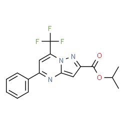 ChemSpider 2D Image | Isopropyl 5-phenyl-7-(trifluoromethyl)pyrazolo[1,5-a]pyrimidine-2-carboxylate | C17H14F3N3O2