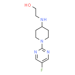 ChemSpider 2D Image | 2-{[1-(5-Fluoro-2-pyrimidinyl)-4-piperidinyl]amino}ethanol | C11H17FN4O