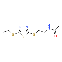 ChemSpider 2D Image | N-(2-{[5-(Ethylsulfanyl)-1,3,4-thiadiazol-2-yl]sulfanyl}ethyl)acetamide | C8H13N3OS3