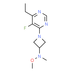 ChemSpider 2D Image | 1-(6-Ethyl-5-fluoro-4-pyrimidinyl)-N-methoxy-N-methyl-3-azetidinamine | C11H17FN4O
