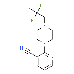 ChemSpider 2D Image | 2-[4-(2,2-Difluoropropyl)-1-piperazinyl]nicotinonitrile | C13H16F2N4