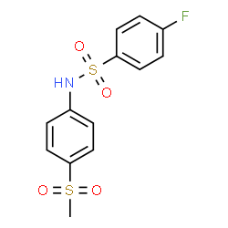 ChemSpider 2D Image | 4-Fluoro-N-[4-(methylsulfonyl)phenyl]benzenesulfonamide | C13H12FNO4S2