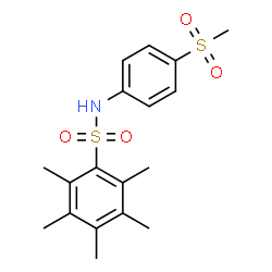 ChemSpider 2D Image | 2,3,4,5,6-Pentamethyl-N-[4-(methylsulfonyl)phenyl]benzenesulfonamide | C18H23NO4S2