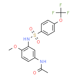 ChemSpider 2D Image | N-[4-Methoxy-3-({[4-(trifluoromethoxy)phenyl]sulfonyl}amino)phenyl]acetamide | C16H15F3N2O5S