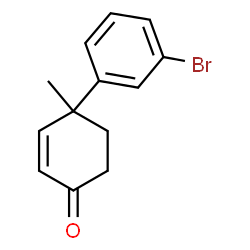 ChemSpider 2D Image | 4-(3-Bromophenyl)-4-methyl-2-cyclohexen-1-one | C13H13BrO