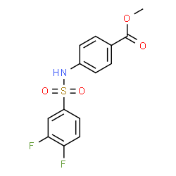 ChemSpider 2D Image | Methyl 4-{[(3,4-difluorophenyl)sulfonyl]amino}benzoate | C14H11F2NO4S