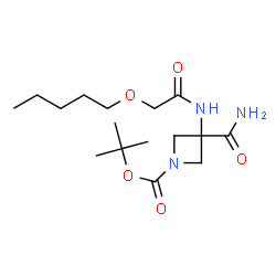 ChemSpider 2D Image | 2-Methyl-2-propanyl 3-carbamoyl-3-{[(pentyloxy)acetyl]amino}-1-azetidinecarboxylate | C16H29N3O5