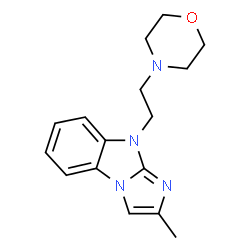 ChemSpider 2D Image | 2-Methyl-9-[2-(4-morpholinyl)ethyl]-9H-imidazo[1,2-a]benzimidazole | C16H20N4O