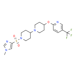 ChemSpider 2D Image | 1'-[(1-Methyl-1H-imidazol-4-yl)sulfonyl]-4-{[5-(trifluoromethyl)-2-pyridinyl]oxy}-1,4'-bipiperidine | C20H26F3N5O3S