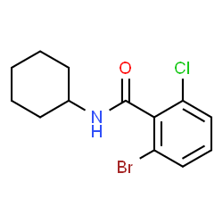ChemSpider 2D Image | 2-Bromo-6-chloro-N-cyclohexylbenzamide | C13H15BrClNO