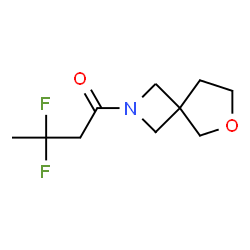 ChemSpider 2D Image | 3,3-Difluoro-1-(6-oxa-2-azaspiro[3.4]oct-2-yl)-1-butanone | C10H15F2NO2