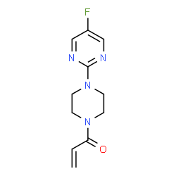 ChemSpider 2D Image | 1-[4-(5-Fluoro-2-pyrimidinyl)-1-piperazinyl]-2-propen-1-one | C11H13FN4O