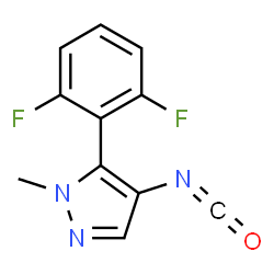 ChemSpider 2D Image | 5-(2,6-Difluorophenyl)-4-isocyanato-1-methyl-1H-pyrazole | C11H7F2N3O