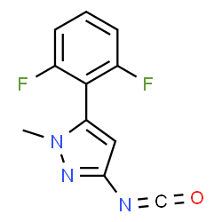 ChemSpider 2D Image | 5-(2,6-Difluorophenyl)-3-isocyanato-1-methyl-1H-pyrazole | C11H7F2N3O