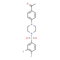 ChemSpider 2D Image | 1-(4-{4-[(3,4-Difluorophenyl)sulfonyl]-1-piperazinyl}phenyl)ethanone | C18H18F2N2O3S