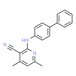 ChemSpider 2D Image | 2-(4-Biphenylylamino)-4,6-dimethylnicotinonitrile | C20H17N3