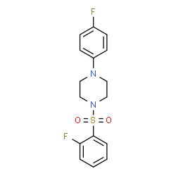 ChemSpider 2D Image | 1-(4-Fluorophenyl)-4-[(2-fluorophenyl)sulfonyl]piperazine | C16H16F2N2O2S
