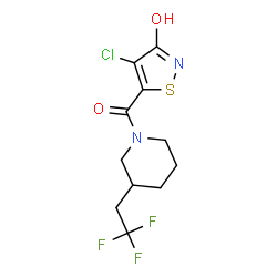 ChemSpider 2D Image | (4-Chloro-3-hydroxy-1,2-thiazol-5-yl)[3-(2,2,2-trifluoroethyl)-1-piperidinyl]methanone | C11H12ClF3N2O2S