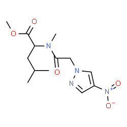 ChemSpider 2D Image | Methyl N-methyl-N-[(4-nitro-1H-pyrazol-1-yl)acetyl]leucinate | C13H20N4O5