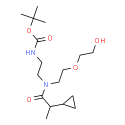 ChemSpider 2D Image | 2-Methyl-2-propanyl (2-{(2-cyclopropylpropanoyl)[2-(2-hydroxyethoxy)ethyl]amino}ethyl)carbamate | C17H32N2O5