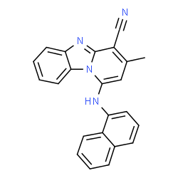 ChemSpider 2D Image | 3-Methyl-1-(1-naphthylamino)pyrido[1,2-a]benzimidazole-4-carbonitrile | C23H16N4