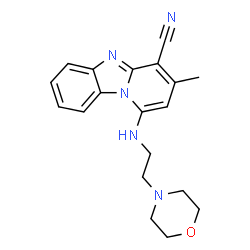 ChemSpider 2D Image | 3-Methyl-1-{[2-(4-morpholinyl)ethyl]amino}pyrido[1,2-a]benzimidazole-4-carbonitrile | C19H21N5O