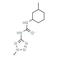 ChemSpider 2D Image | 1-(3-Methylcyclohexyl)-3-(2-methyl-2H-tetrazol-5-yl)urea | C10H18N6O