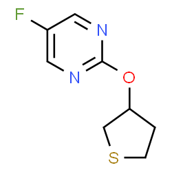 ChemSpider 2D Image | 5-Fluoro-2-(tetrahydro-3-thiophenyloxy)pyrimidine | C8H9FN2OS