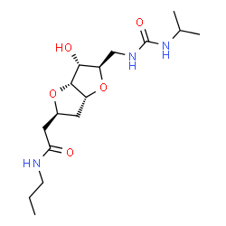 ChemSpider 2D Image | (1S,6R)-1,4:3,6-Dianhydro-2-deoxy-6-{[(isopropylcarbamoyl)amino]methyl}-1-[2-oxo-2-(propylamino)ethyl]-D-arabino-hexitol | C16H29N3O5