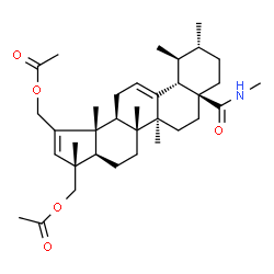 ChemSpider 2D Image | [(3R,3aR,5aR,5bS,7aS,10R,11S,11aS,13aS,13bR)-3,5a,5b,10,11,13b-Hexamethyl-7a-(methylcarbamoyl)-3a,4,5,5a,5b,6,7,7a,8,9,10,11,11a,13,13a,13b-hexadecahydro-3H-cyclopenta[a]chrysene-1,3-diyl]bis(methylen
e) diacetate | C35H53NO5
