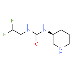 ChemSpider 2D Image | 1-(2,2-Difluoroethyl)-3-[(3S)-3-piperidinyl]urea | C8H15F2N3O