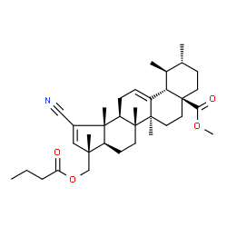 ChemSpider 2D Image | Methyl (3R,3aR,5aR,5bS,7aS,10R,11S,11aS,13aS,13bR)-3-[(butyryloxy)methyl]-1-cyano-3,5a,5b,10,11,13b-hexamethyl-3,3a,4,5,5a,5b,6,7,8,9,10,11,11a,13,13a,13b-hexadecahydro-7aH-cyclopenta[a]chrysene-7a-ca
rboxylate | C35H51NO4