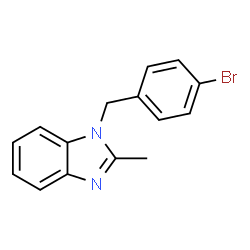 ChemSpider 2D Image | 1-(4-Bromobenzyl)-2-methyl-1H-benzimidazole | C15H13BrN2