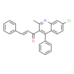 ChemSpider 2D Image | (2E)-1-(7-Chloro-2-methyl-4-phenyl-3-quinolinyl)-3-phenyl-2-propen-1-one | C25H18ClNO