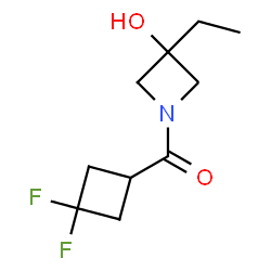 ChemSpider 2D Image | (3,3-Difluorocyclobutyl)(3-ethyl-3-hydroxy-1-azetidinyl)methanone | C10H15F2NO2