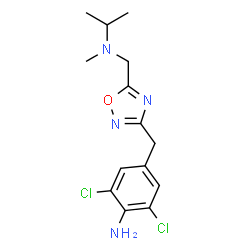 ChemSpider 2D Image | 2,6-Dichloro-4-[(5-{[isopropyl(methyl)amino]methyl}-1,2,4-oxadiazol-3-yl)methyl]aniline | C14H18Cl2N4O