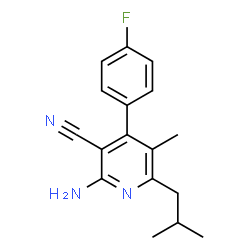ChemSpider 2D Image | 2-Amino-4-(4-fluorophenyl)-6-isobutyl-5-methylnicotinonitrile | C17H18FN3