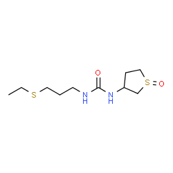 ChemSpider 2D Image | 1-[3-(Ethylsulfanyl)propyl]-3-(1-oxidotetrahydro-3-thiophenyl)urea | C10H20N2O2S2