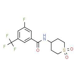 ChemSpider 2D Image | N-(1,1-Dioxidotetrahydro-2H-thiopyran-4-yl)-3-fluoro-5-(trifluoromethyl)benzamide | C13H13F4NO3S
