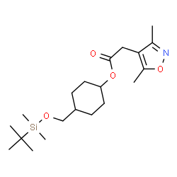 ChemSpider 2D Image | 4-({[Dimethyl(2-methyl-2-propanyl)silyl]oxy}methyl)cyclohexyl (3,5-dimethyl-1,2-oxazol-4-yl)acetate | C20H35NO4Si