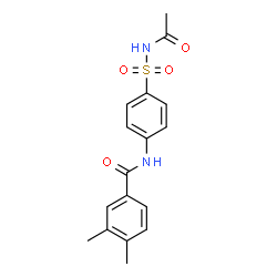 ChemSpider 2D Image | N-[4-(Acetylsulfamoyl)phenyl]-3,4-dimethylbenzamide | C17H18N2O4S