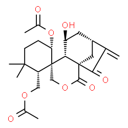 ChemSpider 2D Image | [(1R,1'S,2R,6S,6'S,7'S,9'R)-6-Acetoxy-7'-hydroxy-3,3-dimethyl-10'-methylene-2',11'-dioxo-3'-oxaspiro[cyclohexane-1,5'-tricyclo[7.2.1.0~1,6~]dodecan]-2-yl]methyl acetate | C24H32O8