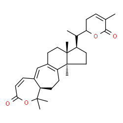 ChemSpider 2D Image | (3R,3aR,11aR,13bR)-3a,11,11,13b-Tetramethyl-3-[(1S)-1-(5-methyl-6-oxo-3,6-dihydro-2H-pyran-2-yl)ethyl]-2,3,3a,4,5,11,11a,12,13,13b-decahydroindeno[5',4':4,5]cyclohepta[1,2-c]oxepin-9(1H)-one | C30H40O4